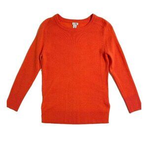 Halogen Cashmere Sweater Crew Neck Orange Lightweight Pullover Sz XS P New